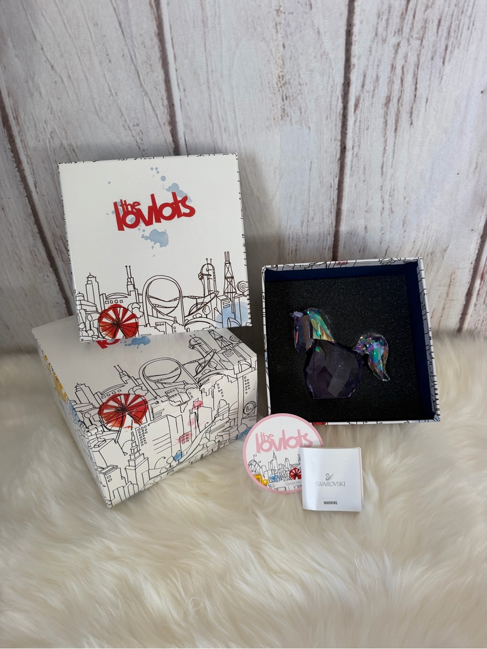 Swarovski Lovlots Pinky Pony Violet Crystal Figurine Retired City Park Boxed